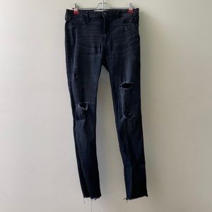 HOLLISTER Black Distressed Skinny High Rise Jeans size: 9L